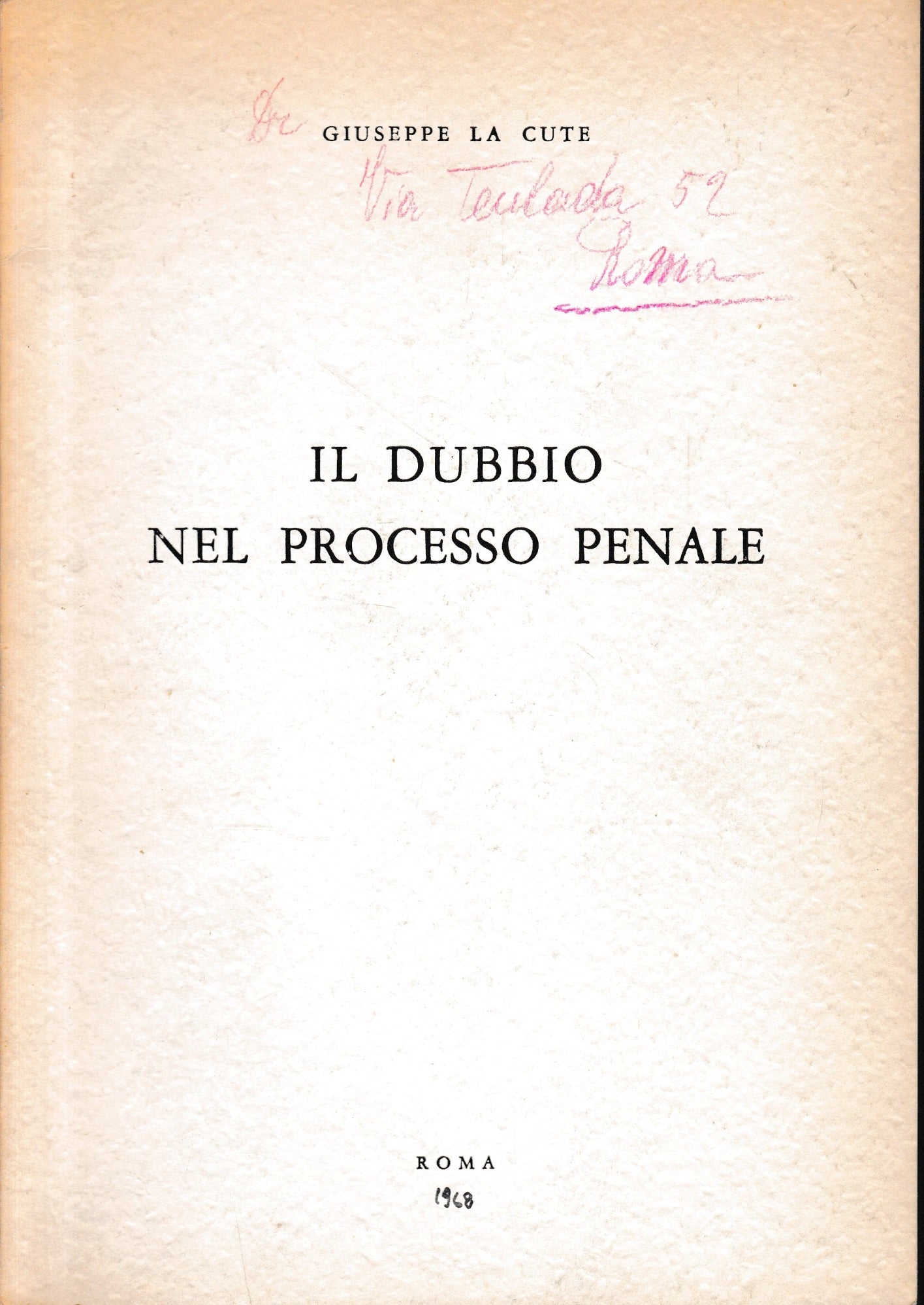 Il dubbio nel processo penale - copertina
