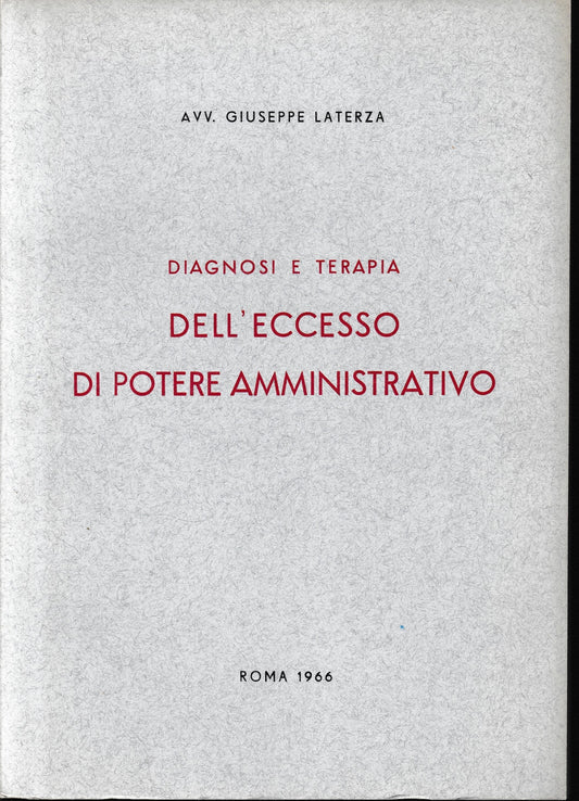 Diagnosi e terapia dell'eccesso di potere amministrativo - copertina