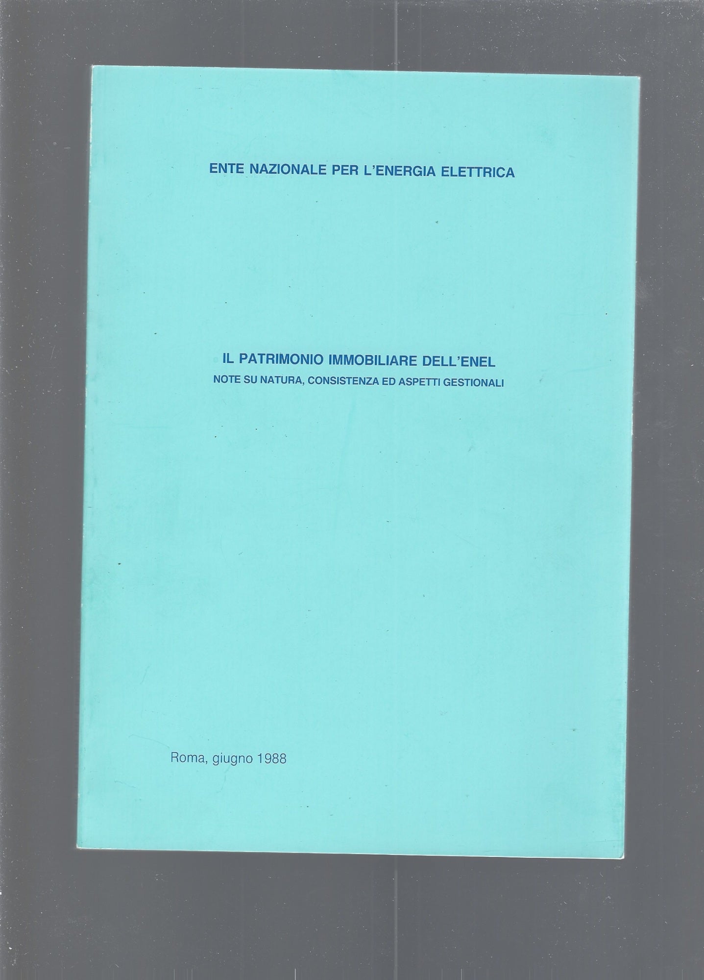 IL PATRIMONIO IMMOBILIARE DELL'ENEL - copertina