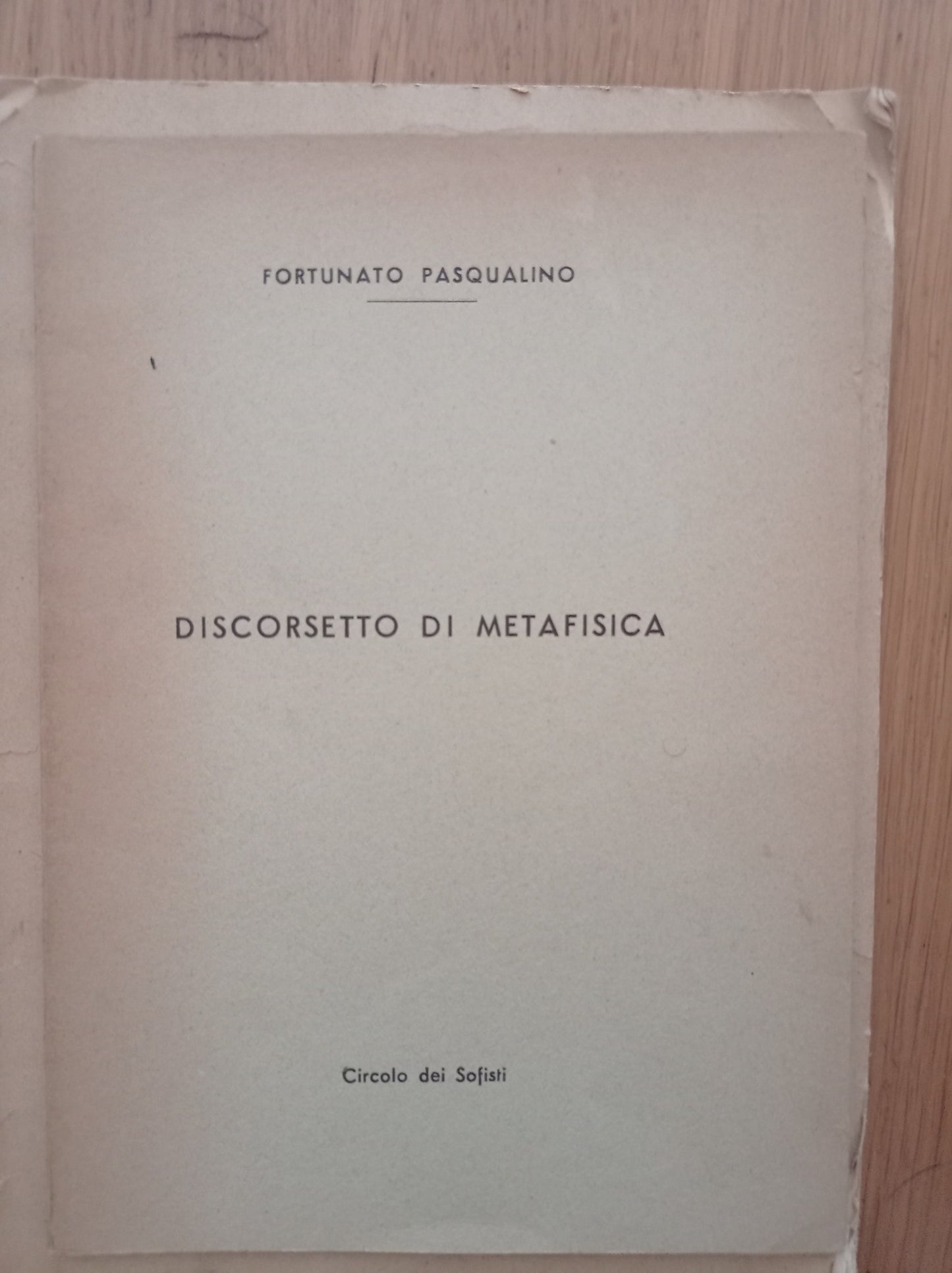 Discorsetto di metafisica - copertina