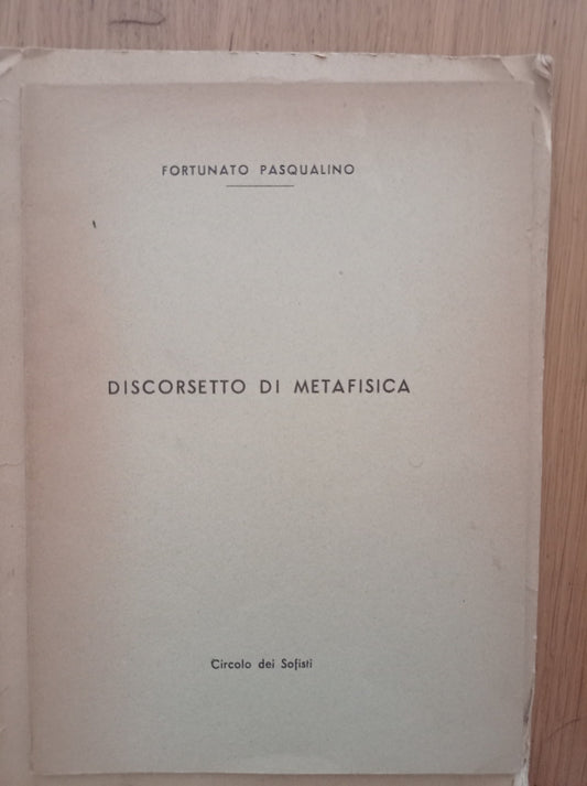 Discorsetto di metafisica - copertina