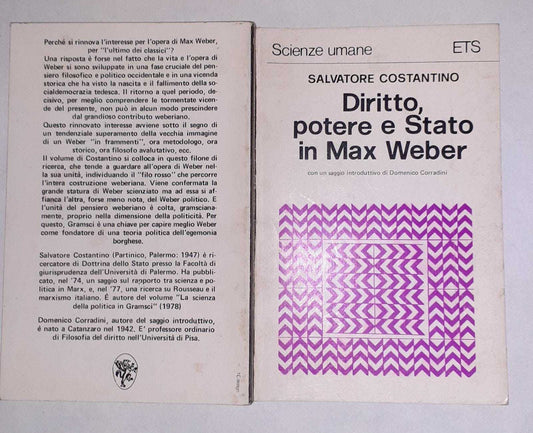 Diritto, potere e stato in Max Weber - copertina