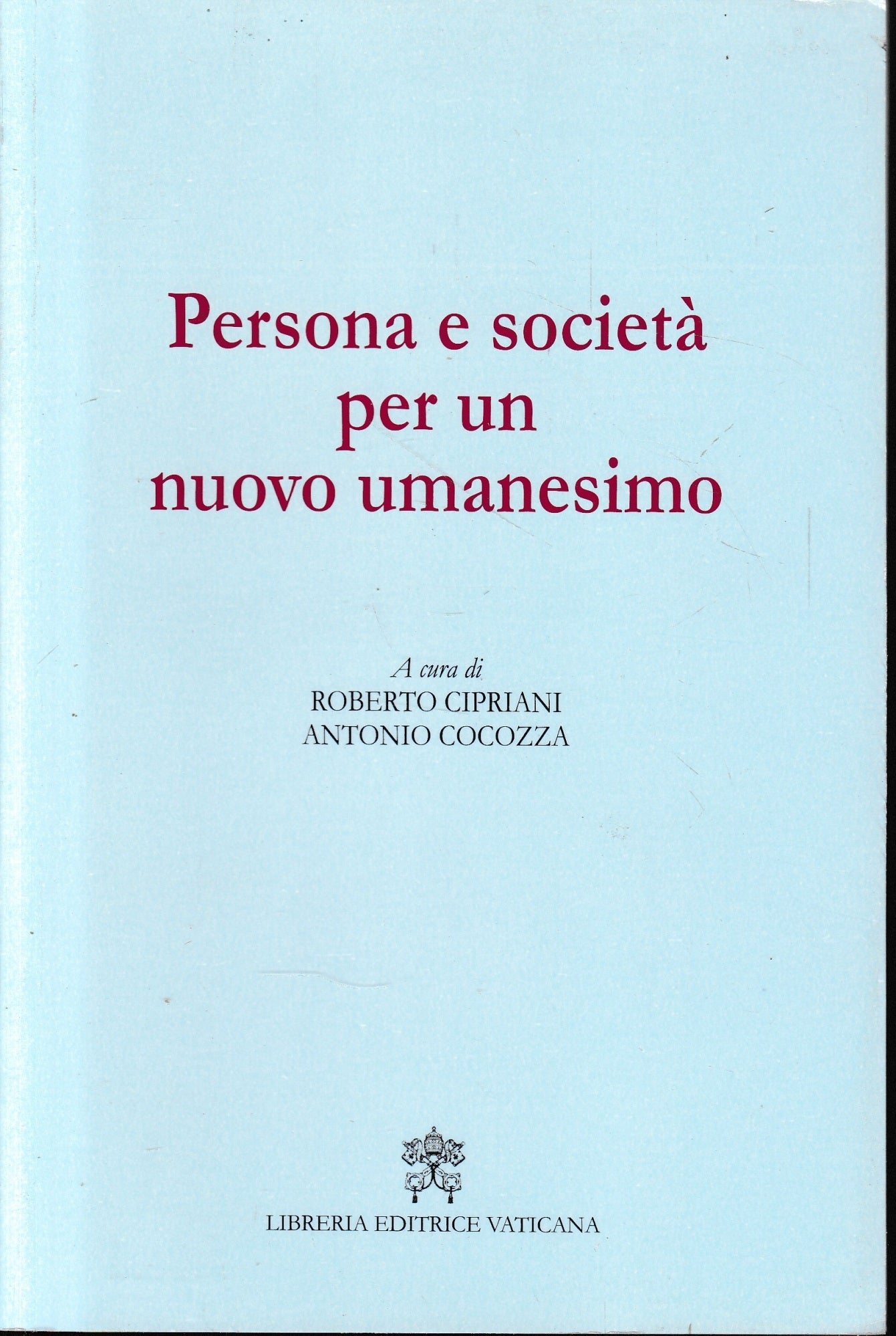 Persona e società per un nuovo umanesimo - copertina
