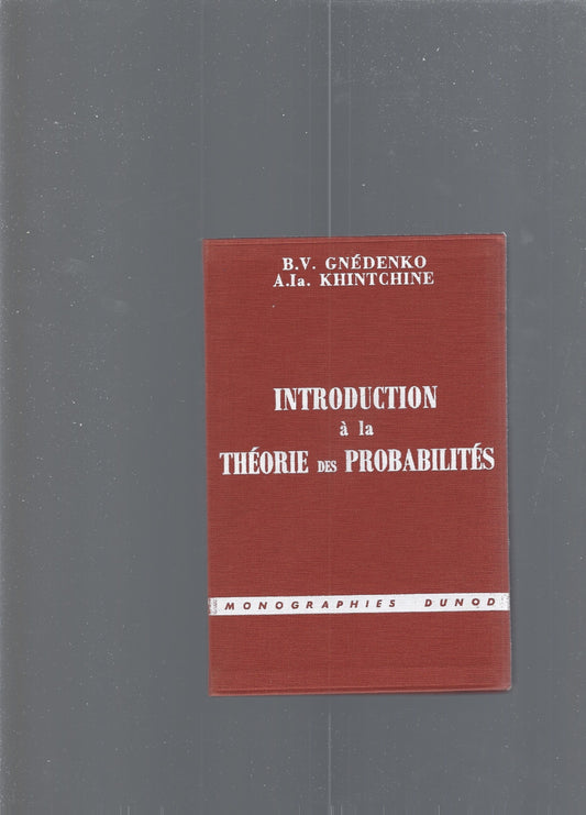 INTRODUCTION A LA THEORIE DES PROBABILITES - copertina