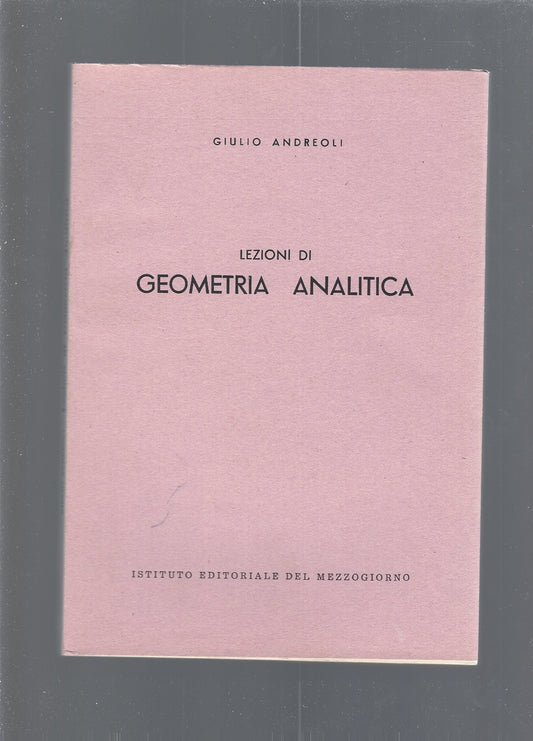 LEZIONI DI GEOMETRIA ANALITICA - copertina