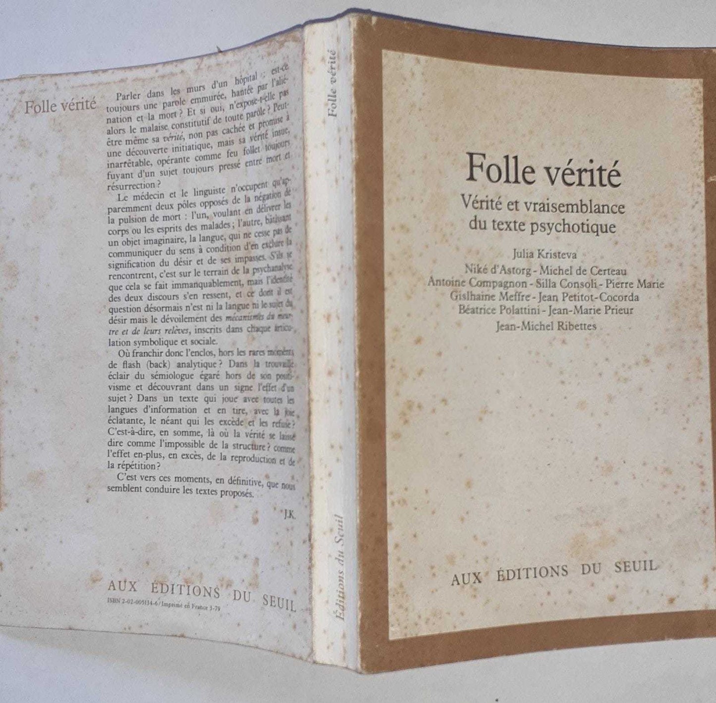 Folle vérité. Vérité et vraisemblance du texte psychotique - copertina