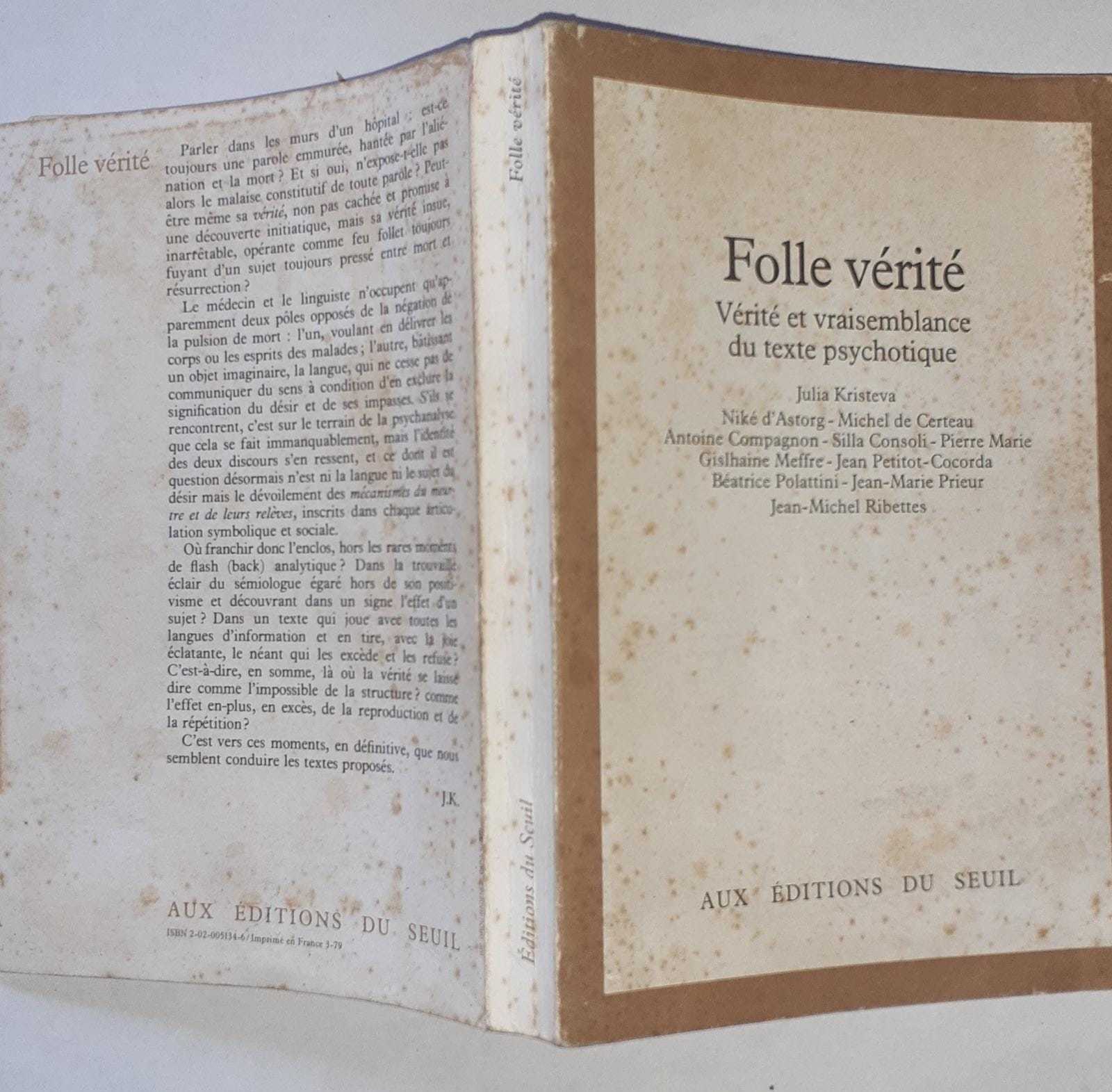 Folle vérité. Vérité et vraisemblance du texte psychotique - copertina