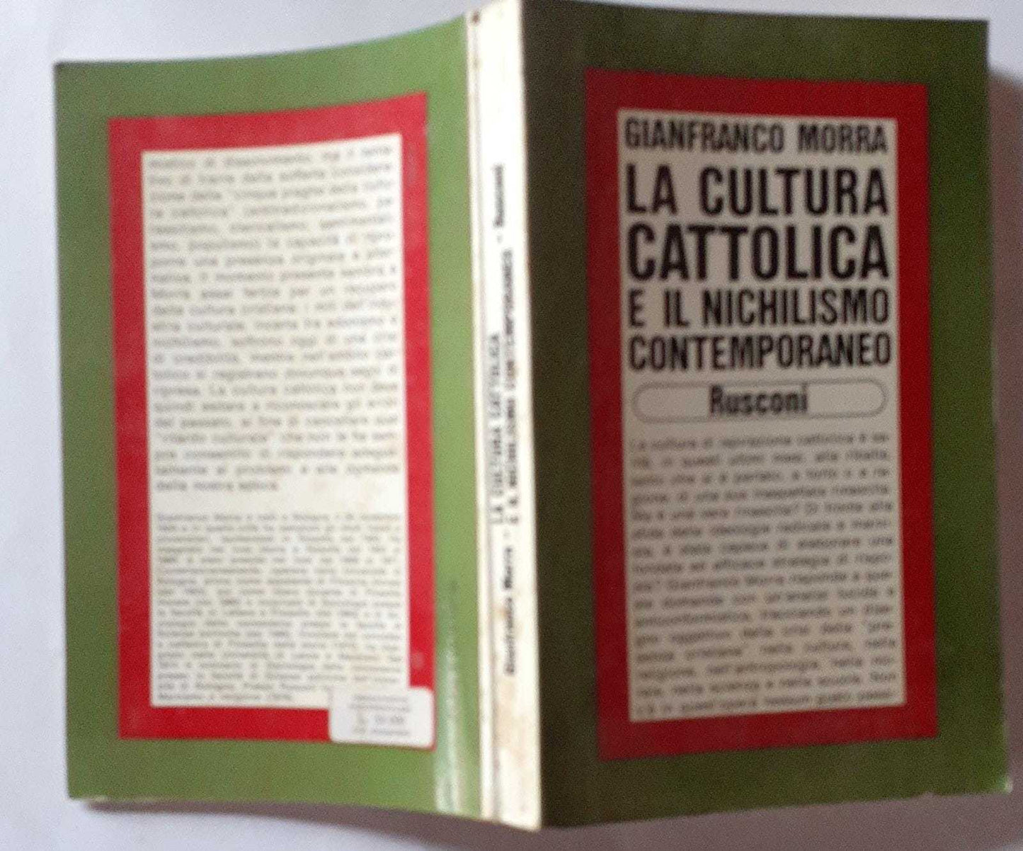 La cultura cattolica e il nichilismo contemporaneo - copertina