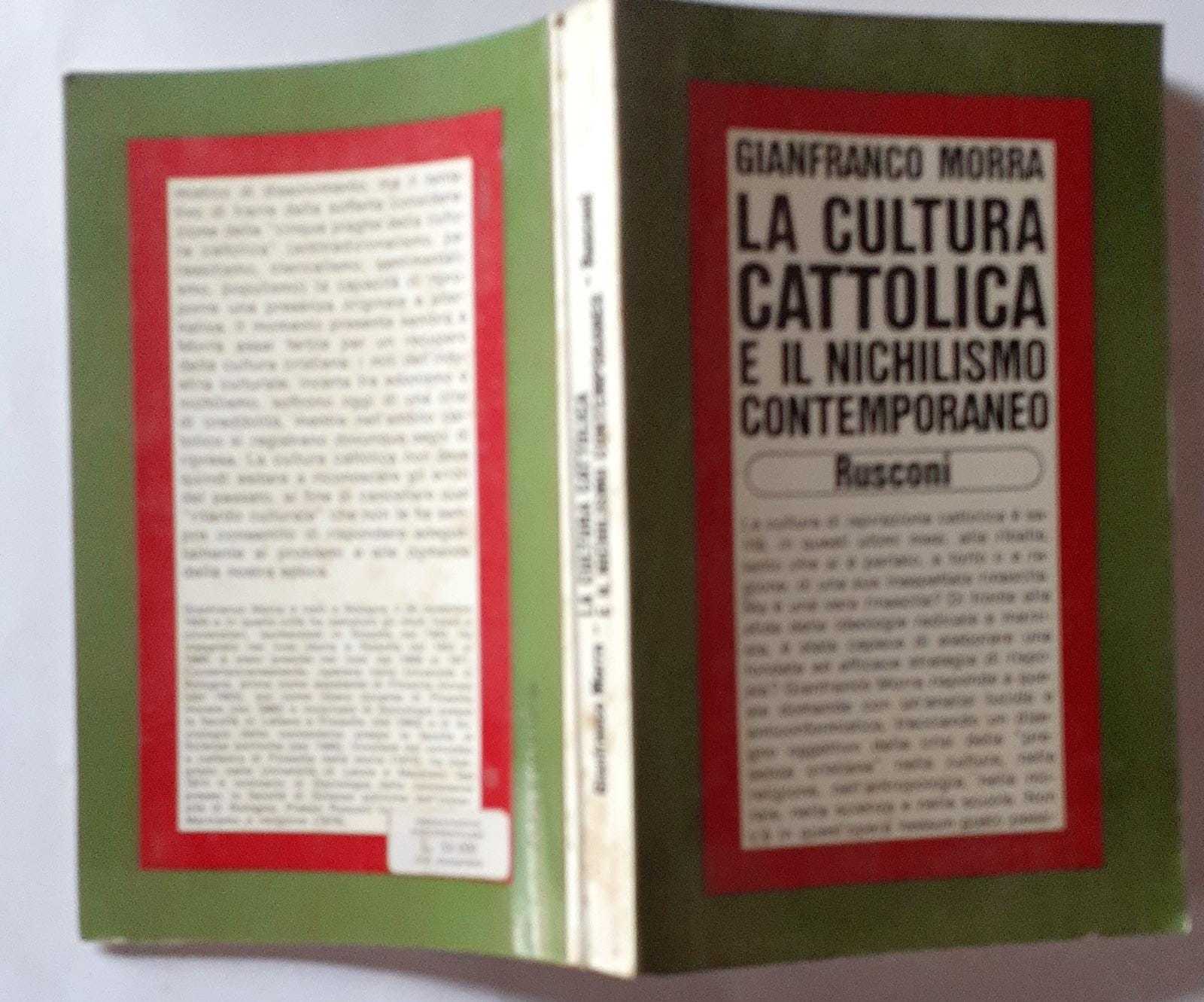 La cultura cattolica e il nichilismo contemporaneo - copertina