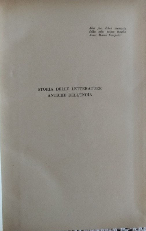 Storia delle letterature antiche dell'India - copertina