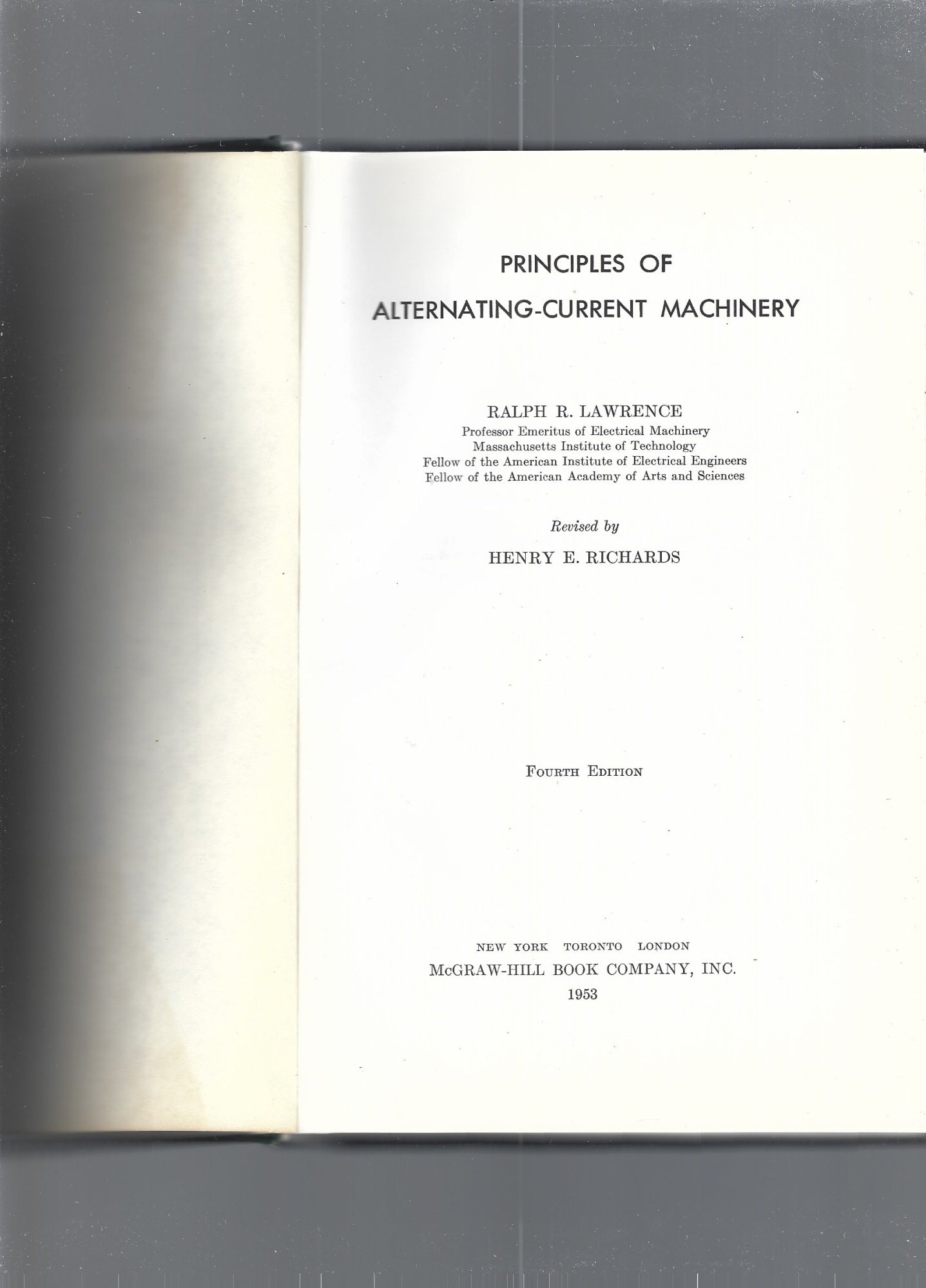 PRINCIPLES OF ALTERNATING- CURRENT MACHINERY - copertina