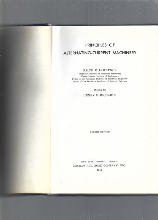 PRINCIPLES OF ALTERNATING- CURRENT MACHINERY - copertina
