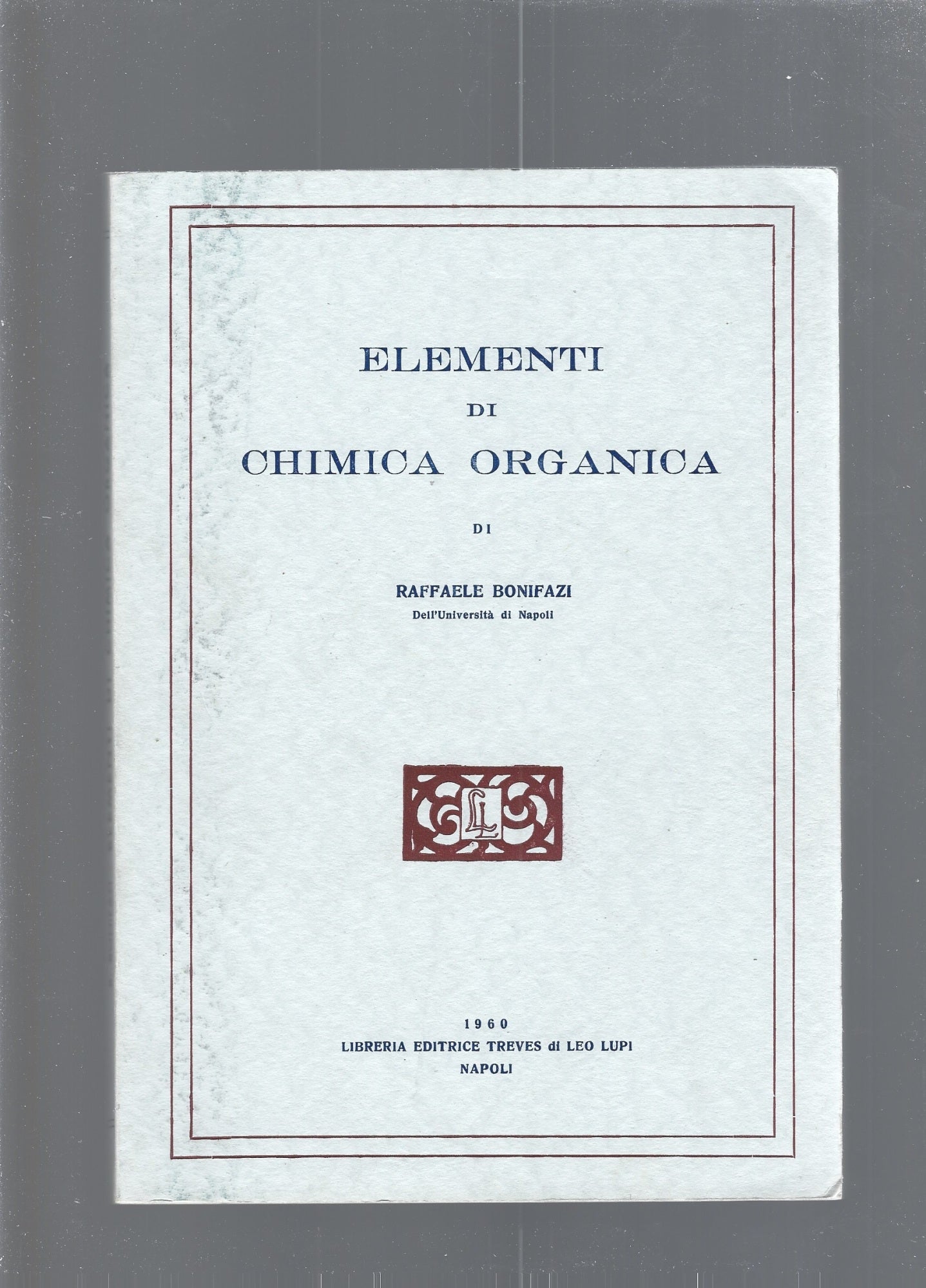 ELEMENTI DI CHIMICA ORGANICA - copertina