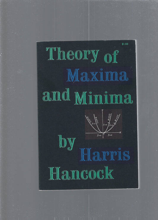 THEORY OF MAXIMA AND MINIMA - copertina