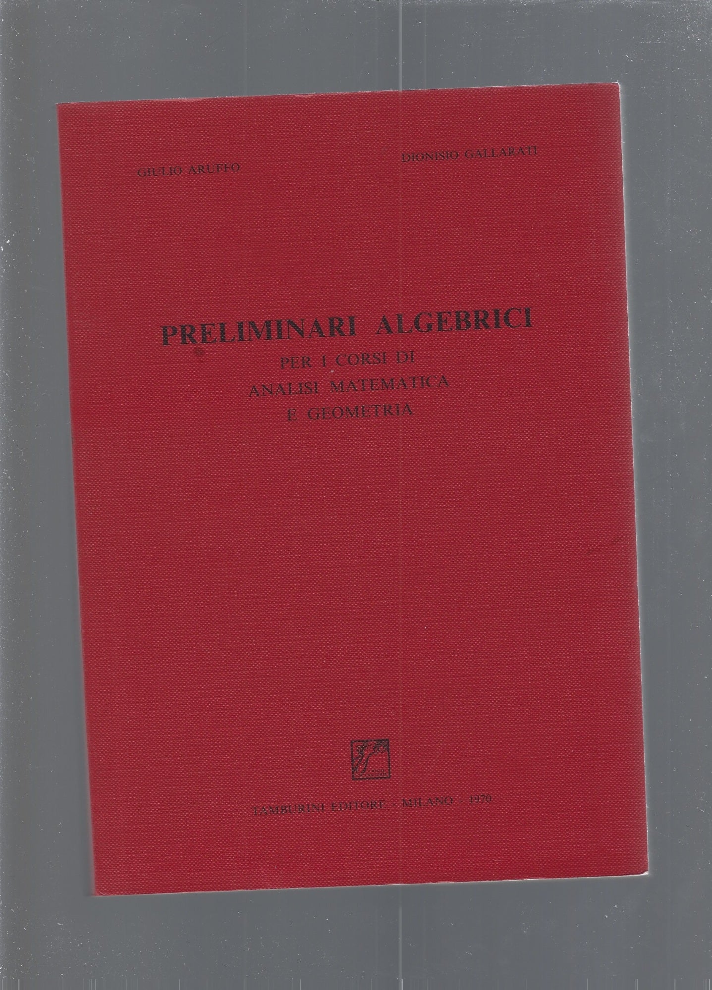 PRELIMINARI ALGEBRICI - copertina