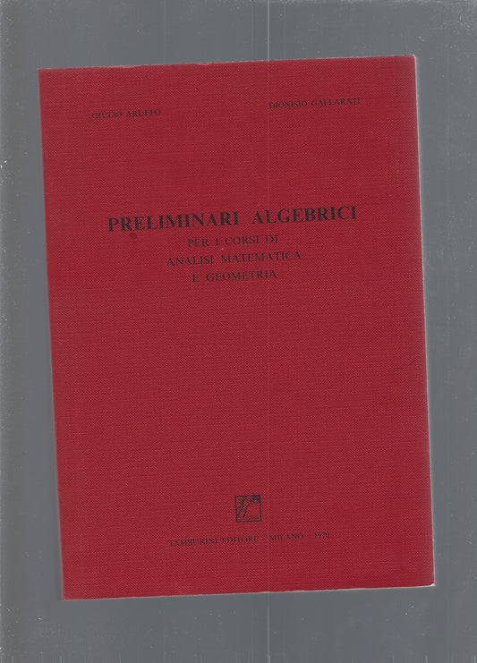 PRELIMINARI ALGEBRICI - copertina