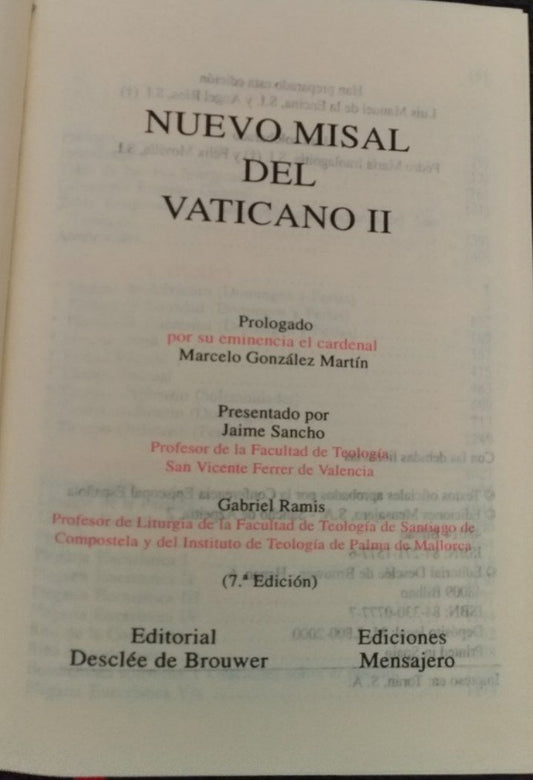 Nuevo misal del Vaticano II - copertina