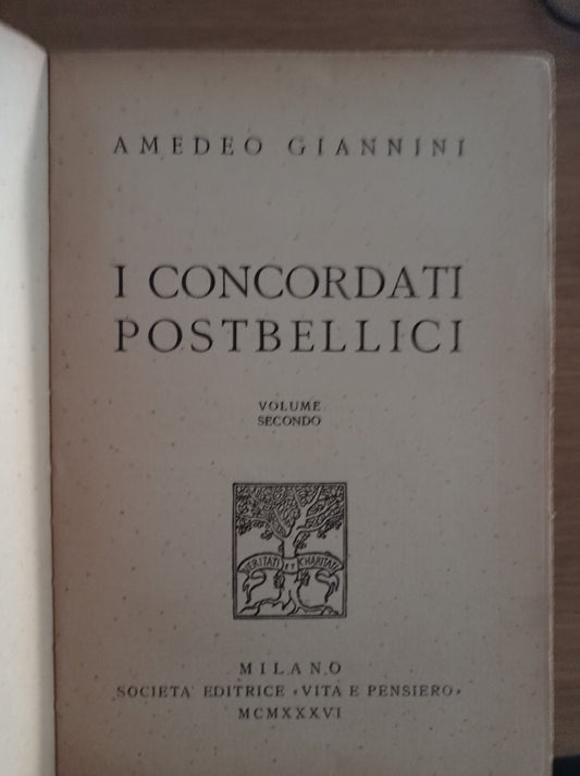 I concordati postbellici volume secondo - copertina