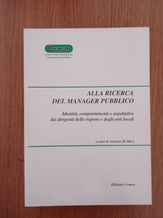 Alla ricerca del manager pubblico - copertina