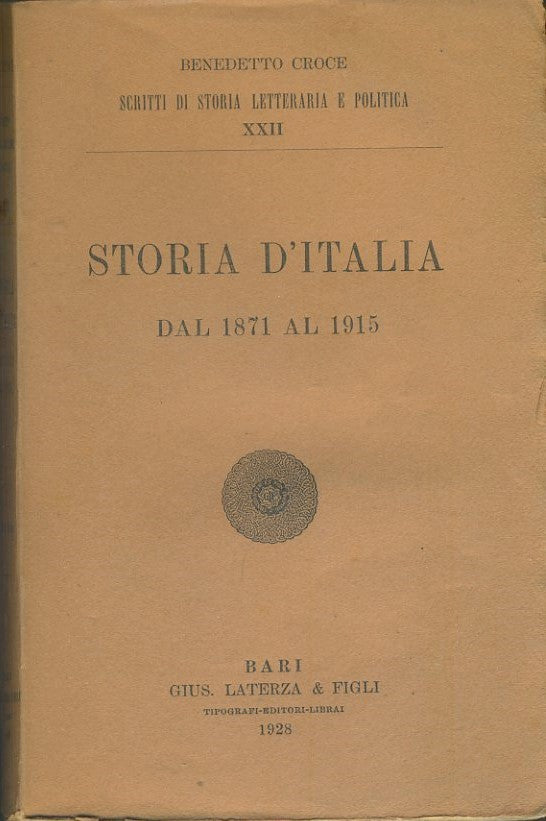 Storia d'Italia dal 1871 al 1915 - copertina
