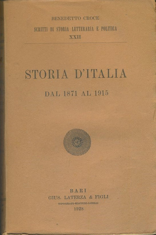 Storia d'Italia dal 1871 al 1915 - copertina