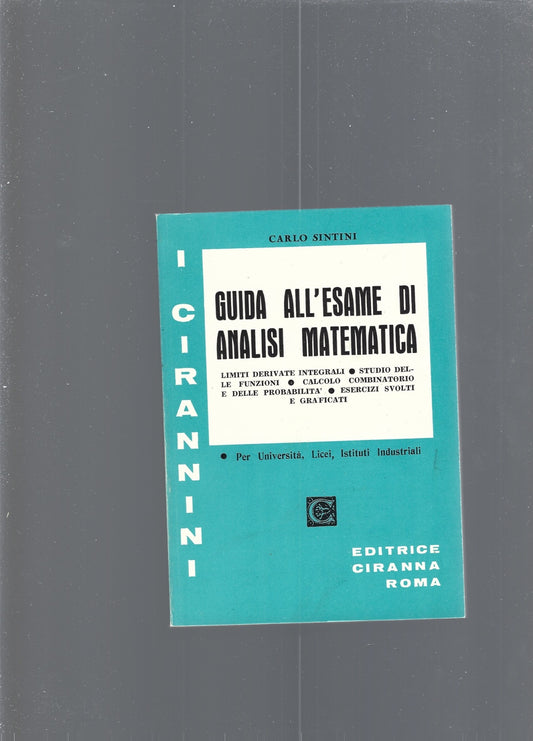 GUIDA ALL'ESAME DI ANALISI MATEMATICA - copertina