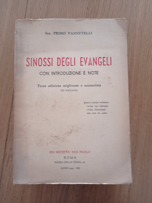 Sinossi degli evangeli - copertina