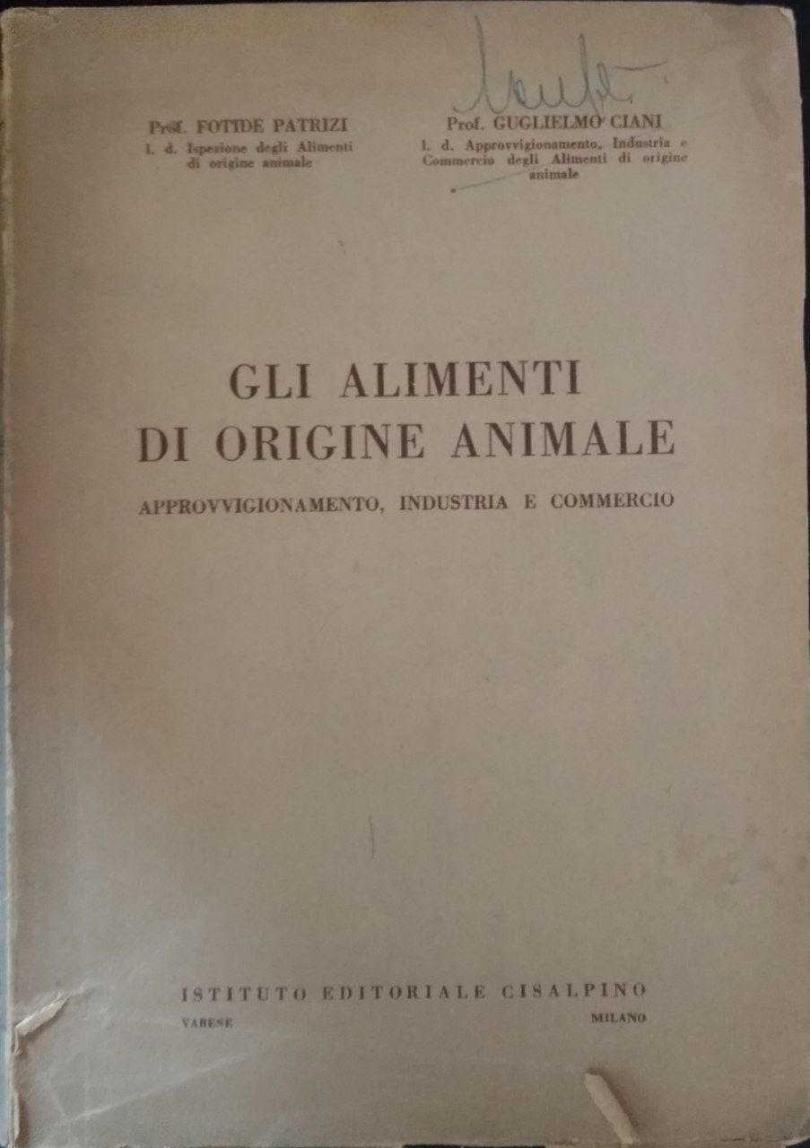 Gli alimenti di origine animale - copertina