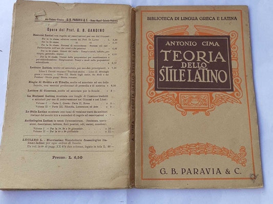 Teoria dello stile latino - copertina
