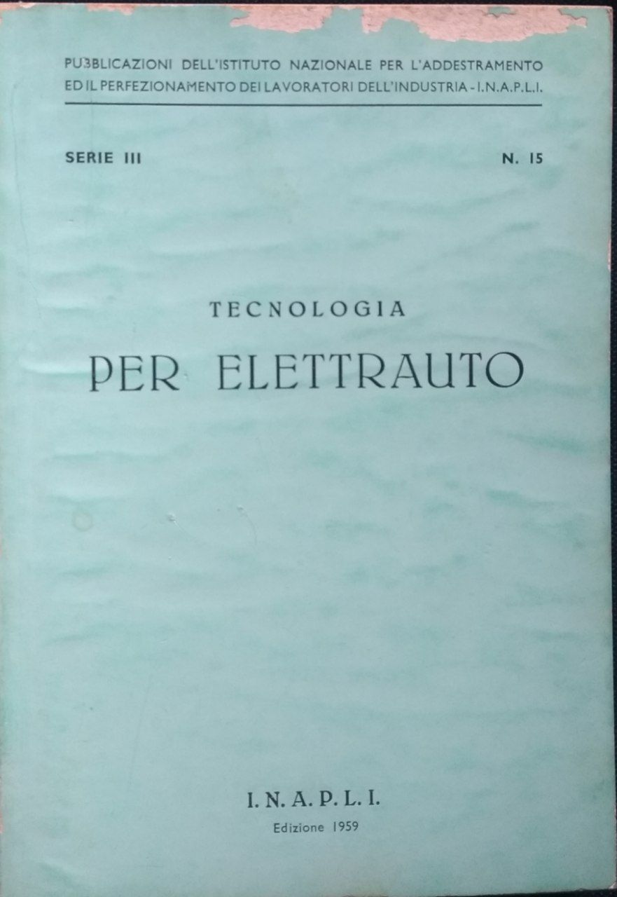 Tecnologia per elettrauto - copertina