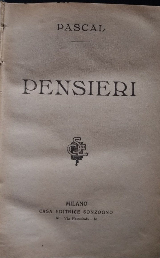 Pensieri - copertina