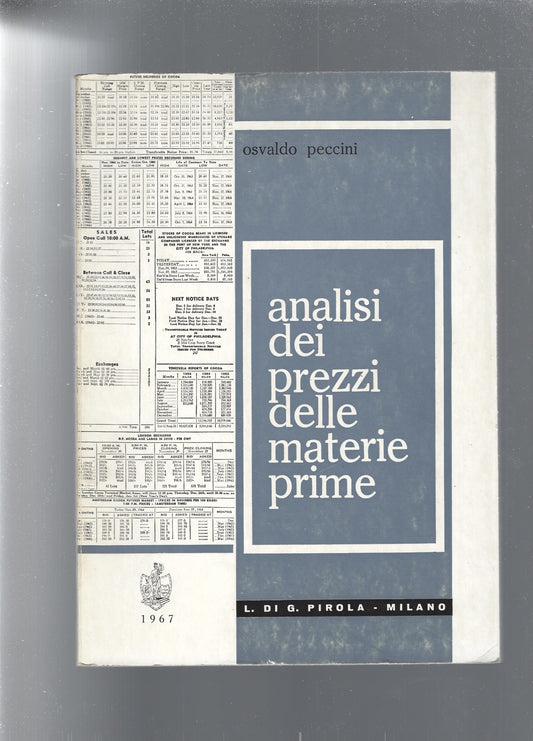 ANALISI DEI PREZZI DELLE MATERIE PRIME - copertina