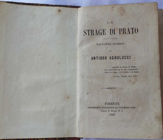 La strage di prato. Racconto storico - copertina