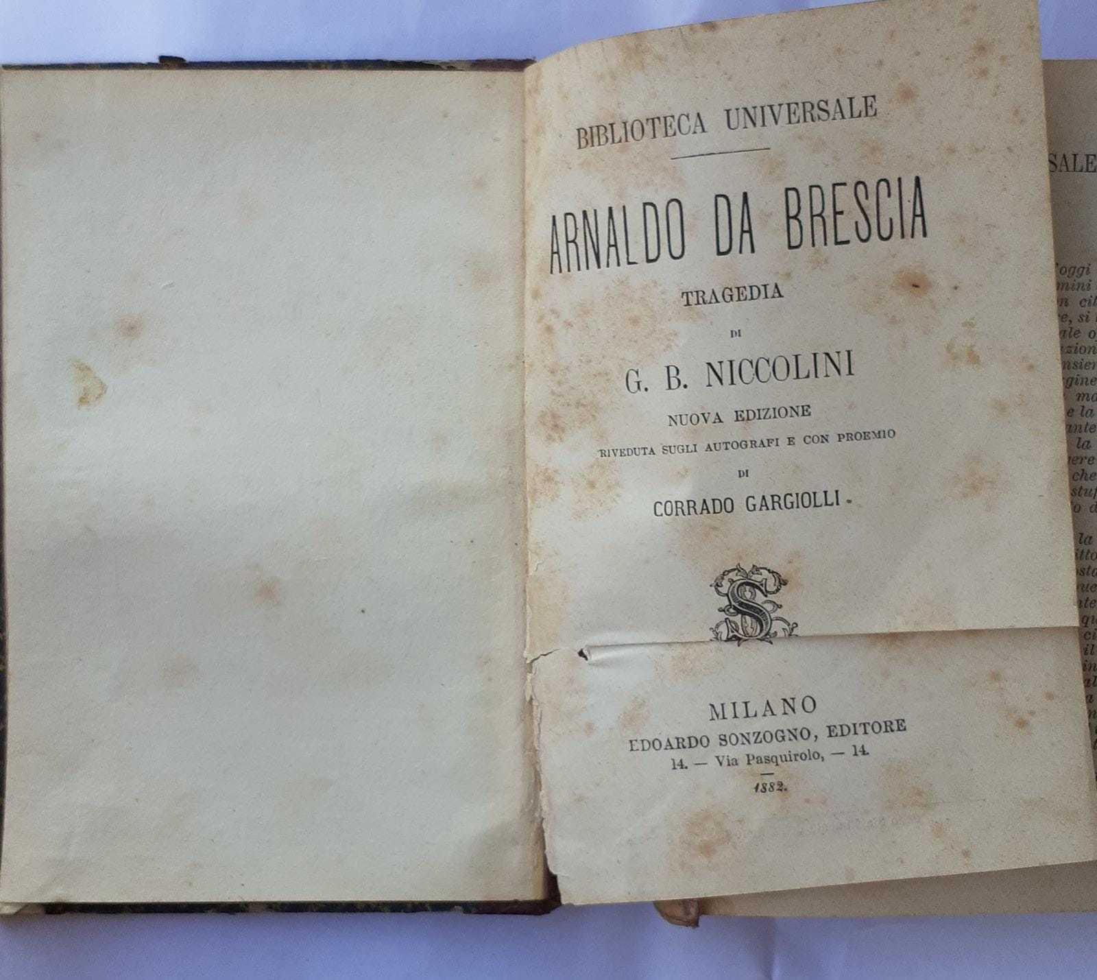 Arnaldo Da Brescia. Tragedia - copertina