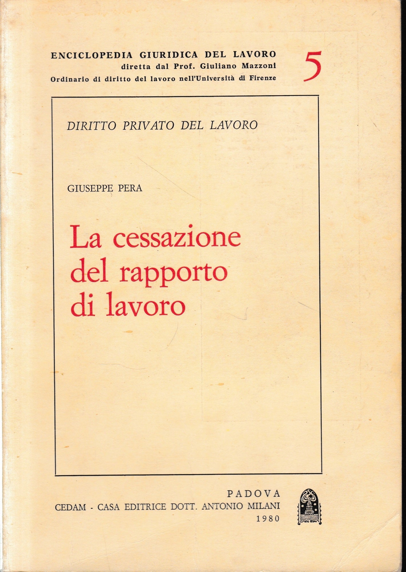 La cessazione del rapporto di lavoro - copertina