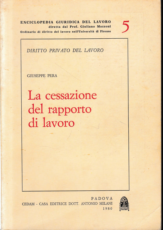 La cessazione del rapporto di lavoro - copertina