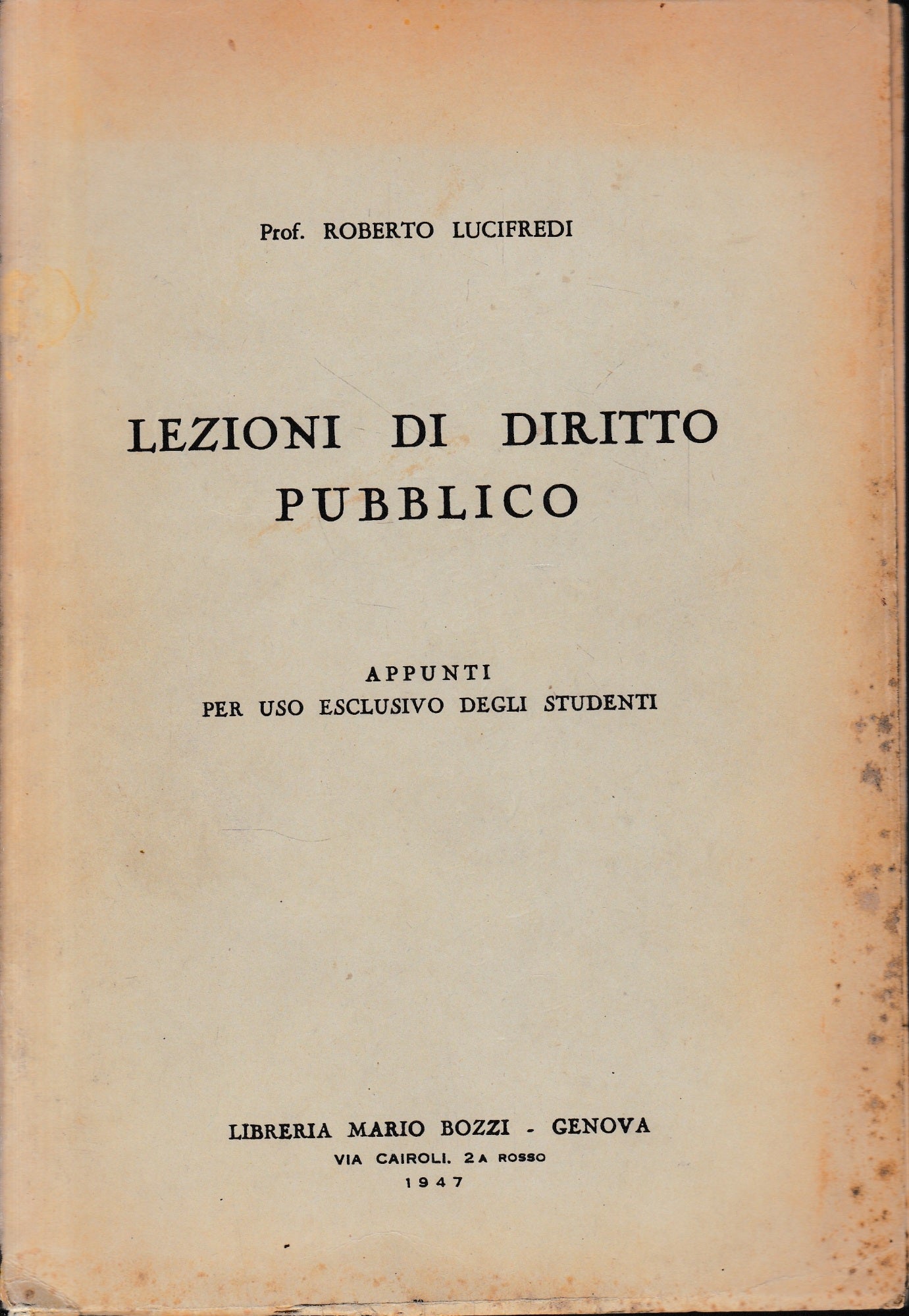 Lezioni di diritto pubblico - copertina