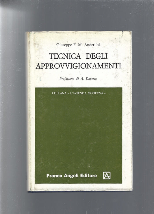 TECNICA DEGLI APPROVVIGIONAMENTI - copertina