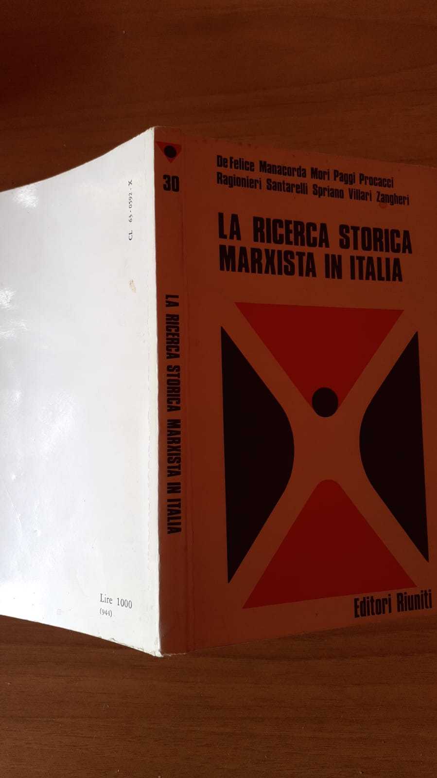 La ricerca storica Marxista in Italia - copertina