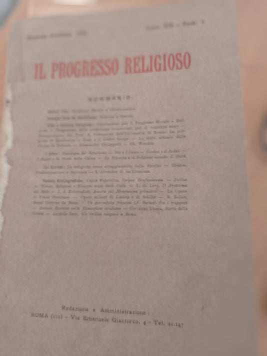 IL PROGRESSO RELIGIOSO - copertina