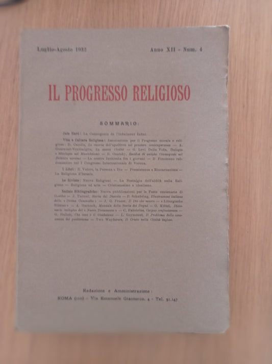 IL PROGRESSO RELIGIOSO - copertina
