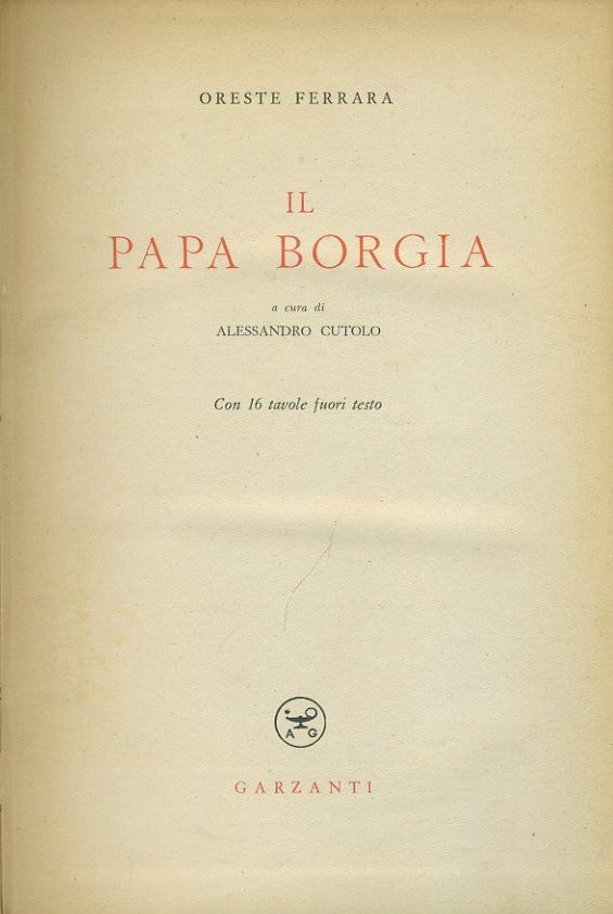 Il papa Borgia - copertina