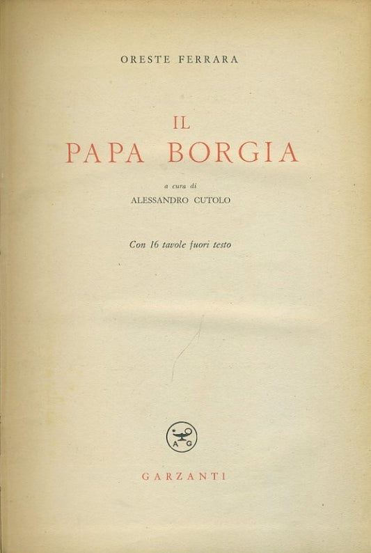 Il papa Borgia - copertina