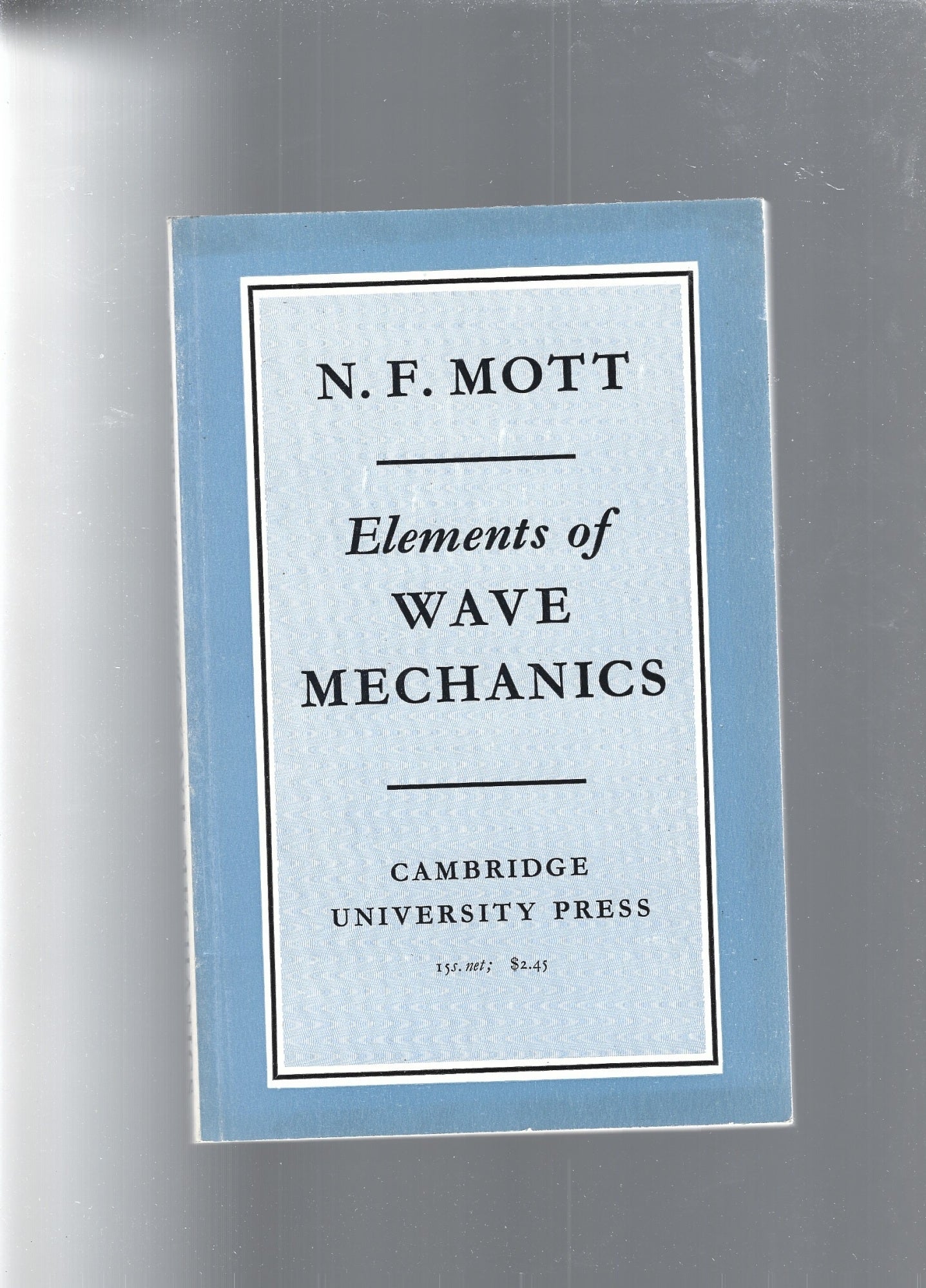 ELEMENTS OF WAVE MECHANICS - copertina