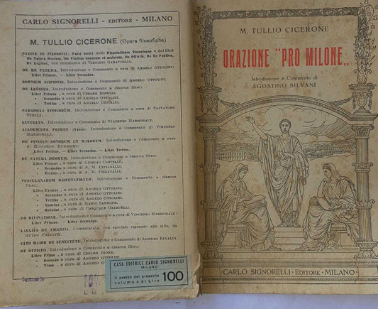 Orazione "Pro Milone". Introduzione e commento di Agostino Silvani - copertina