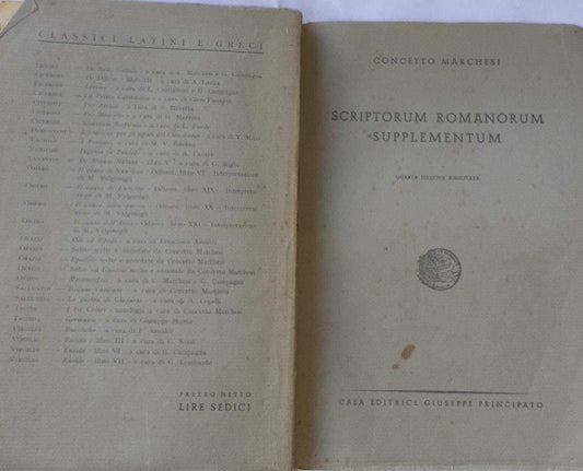 Scriptorum Romanorum supplementum - copertina