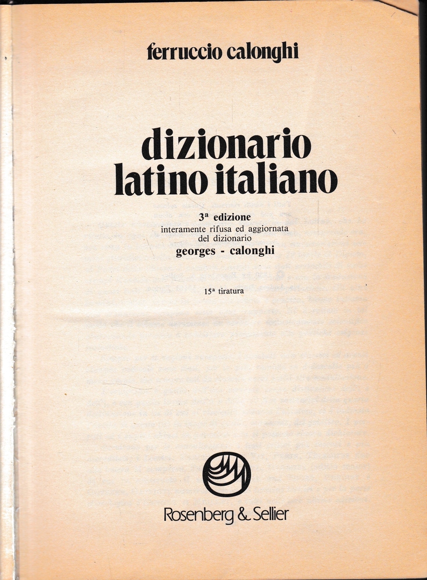 Dizionario Latino-Italiano - copertina