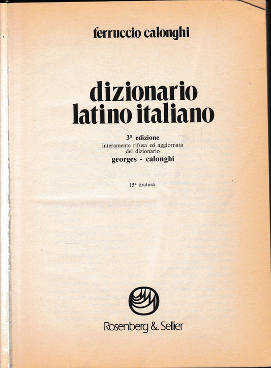 Dizionario Latino-Italiano - copertina