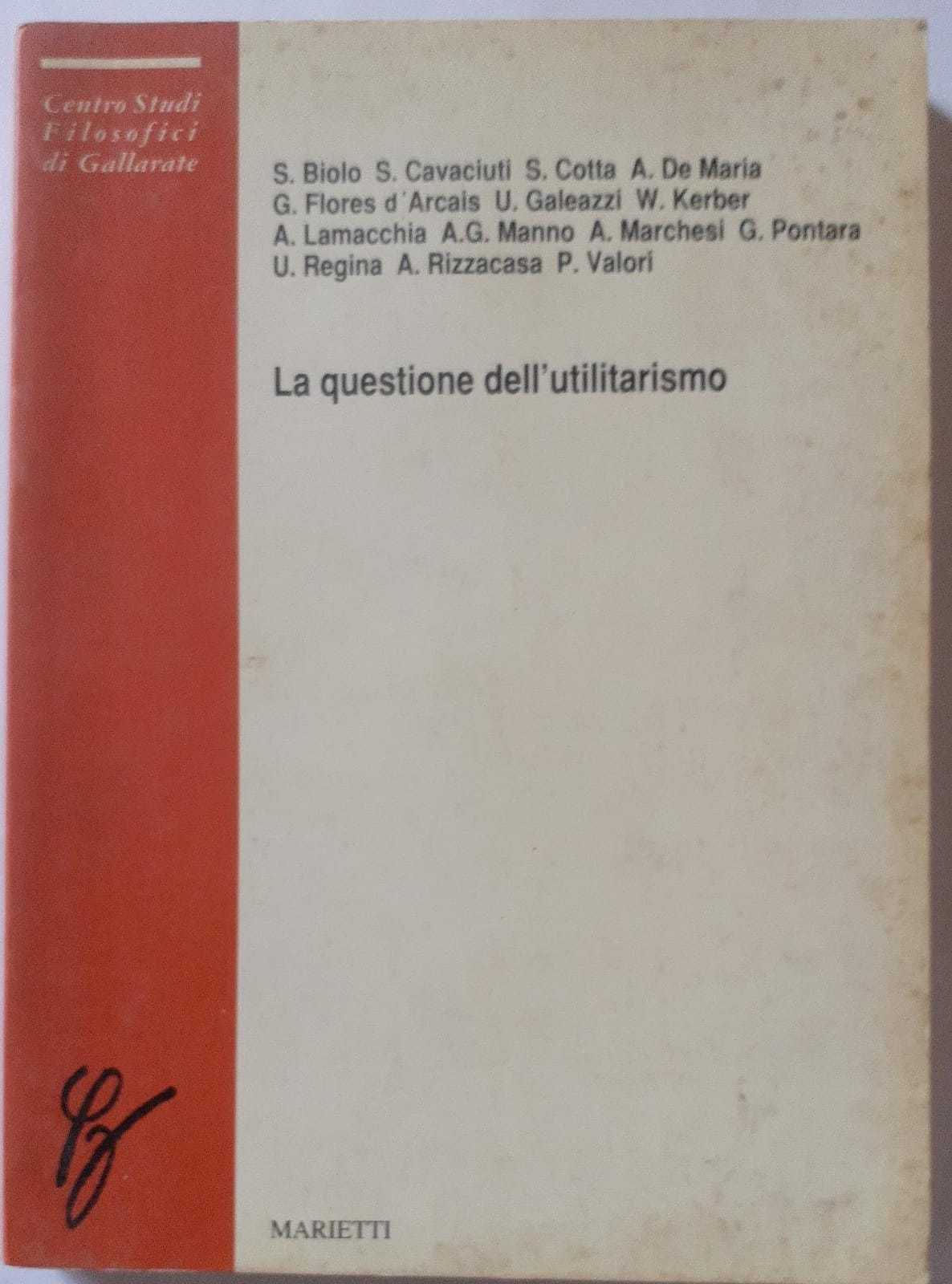 La questione dell'utilitarismo - copertina