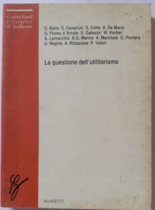 La questione dell'utilitarismo - copertina
